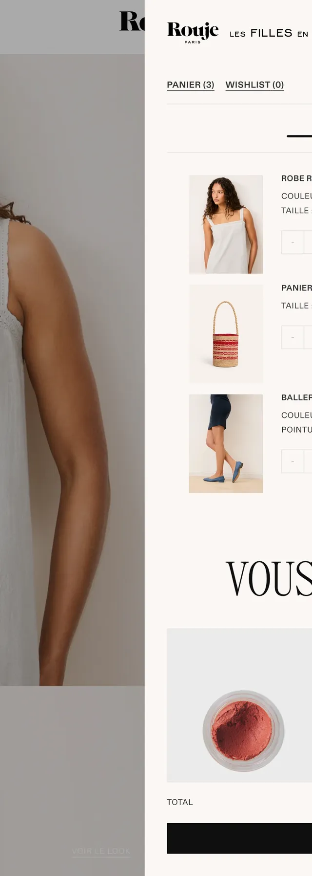 Rouje — Volet panier