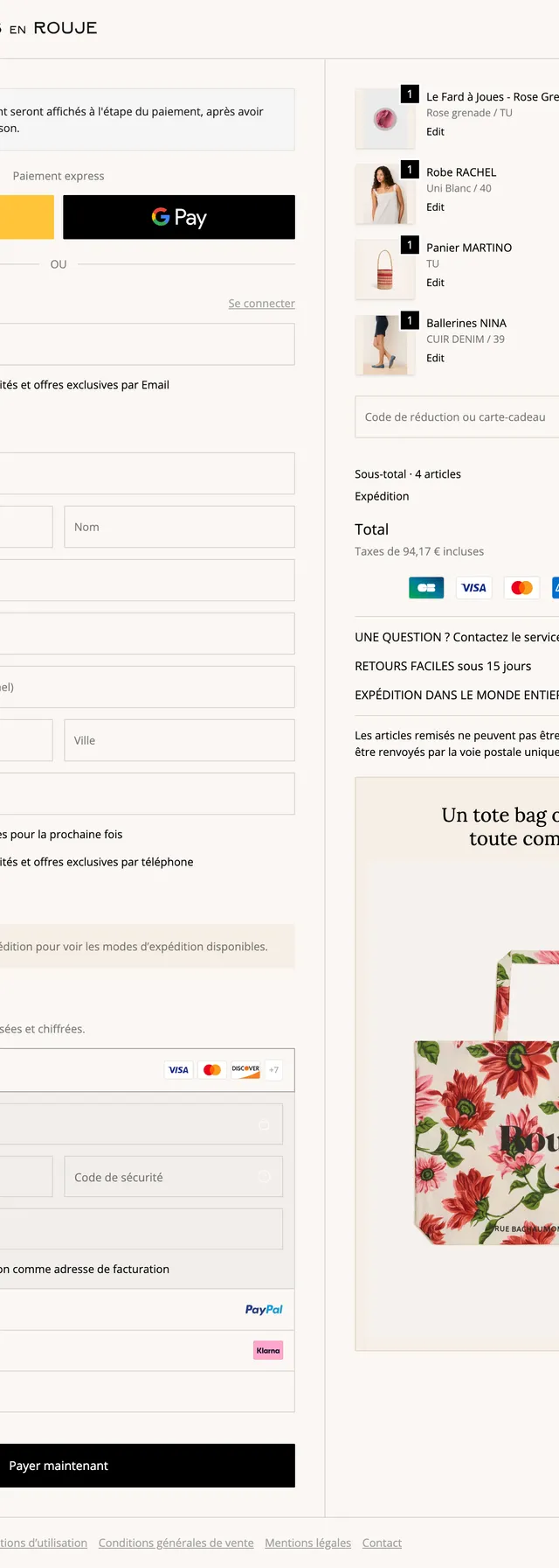 Rouje — Etape livraison