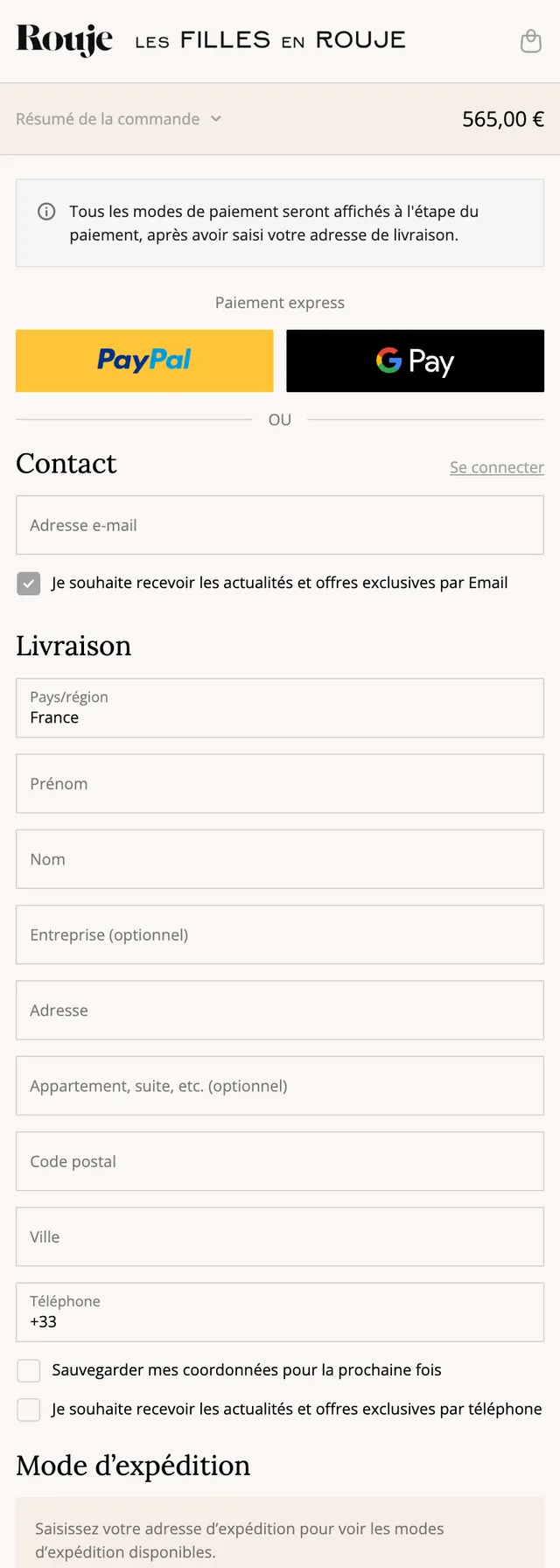 Rouje — Etape livraison
